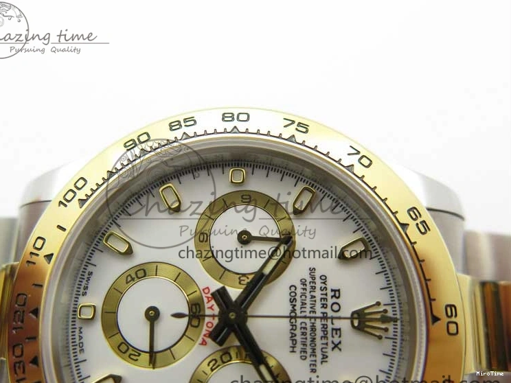 MiroTime 0420 Daytona 116503 SS YG Noob 1:1 Best Edition 904L SS Case and Bracelet White Dial SA4130 V WellDesigned 3176